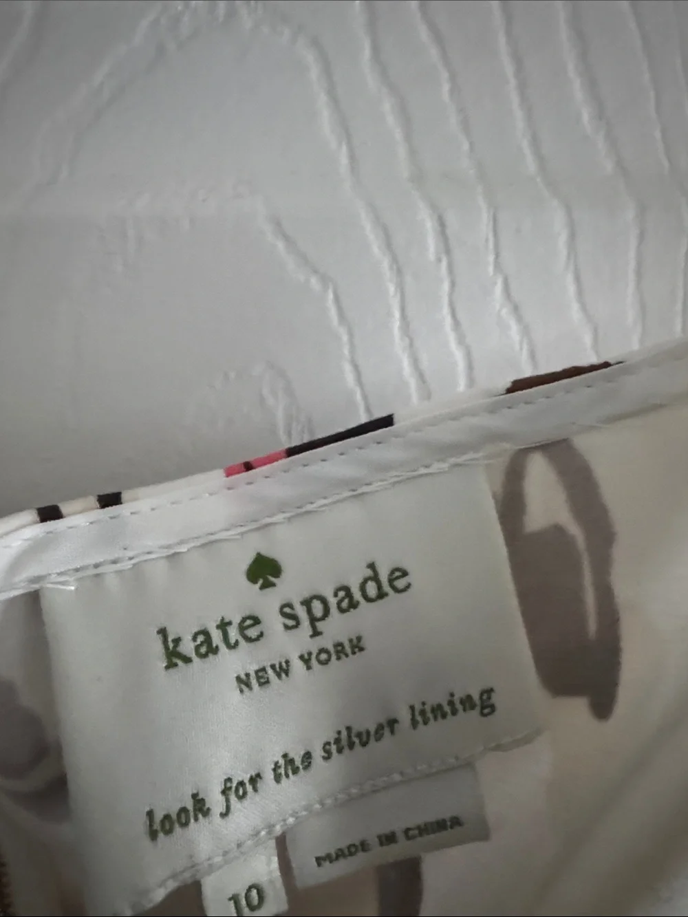 kate spade White Dress with Brown and Black Abstract Print